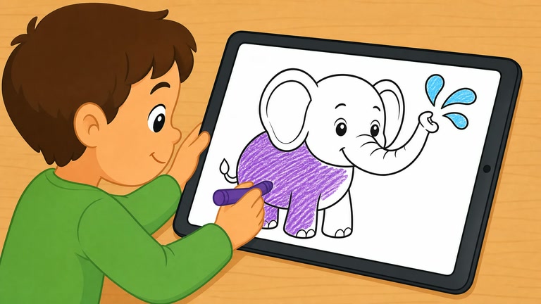 Coloring Reveal: Shapes, Letters, and Nature