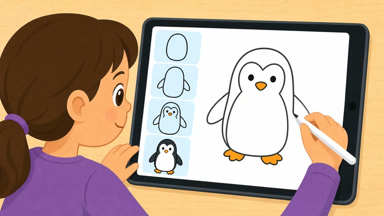 Guided Drawing: Shapes, Letters, and Nature