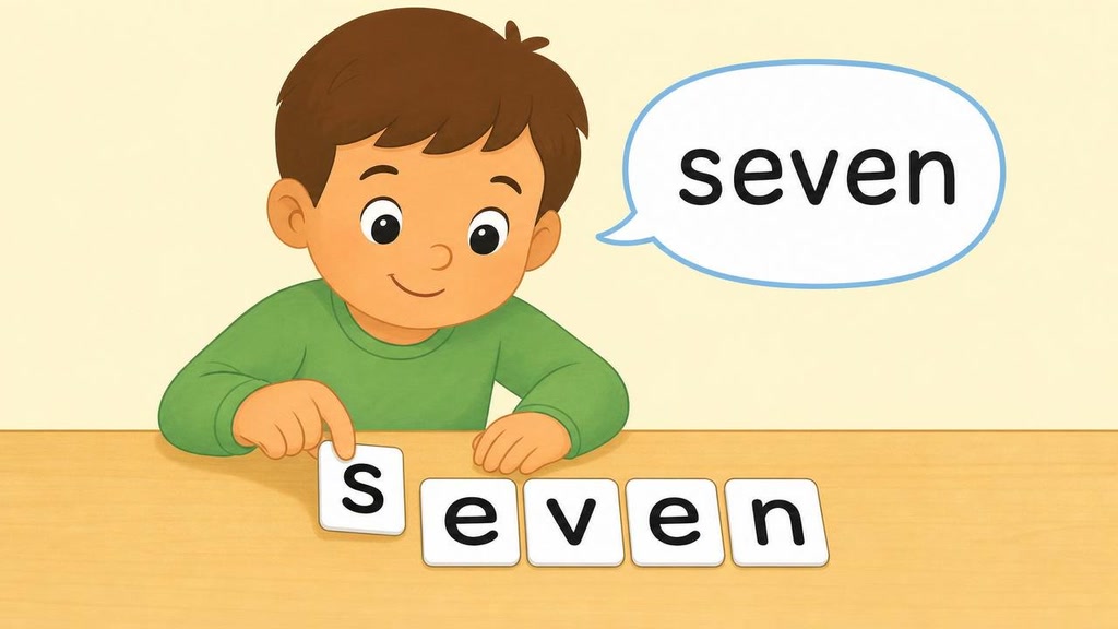 Dictated Number Word Building: One to Eight