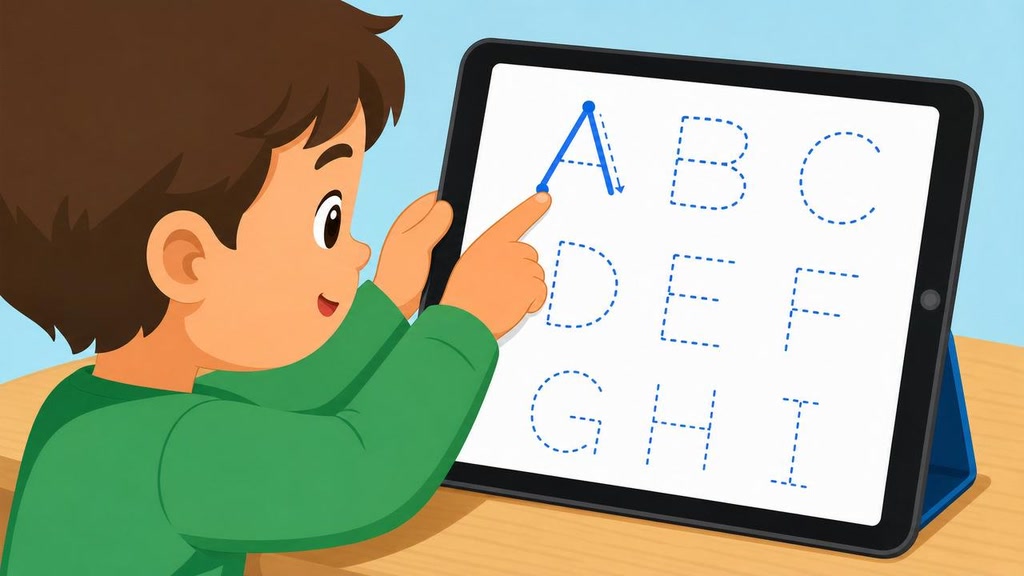 Guided Uppercase Letter Tracing: A-I