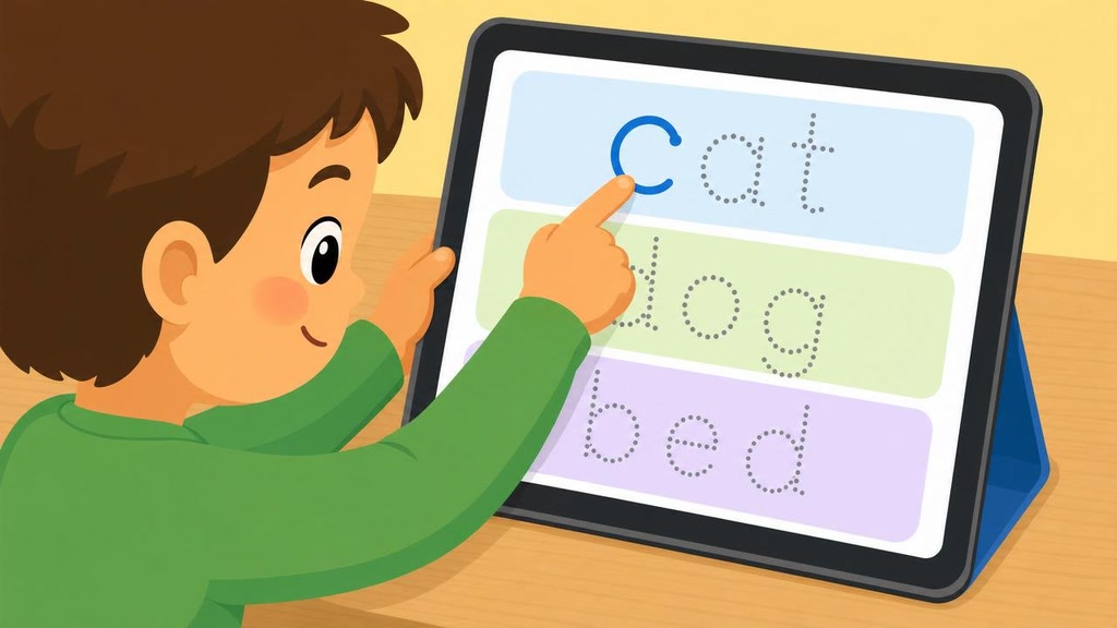 Short Word Tracing: Animals, Fruit, and Household