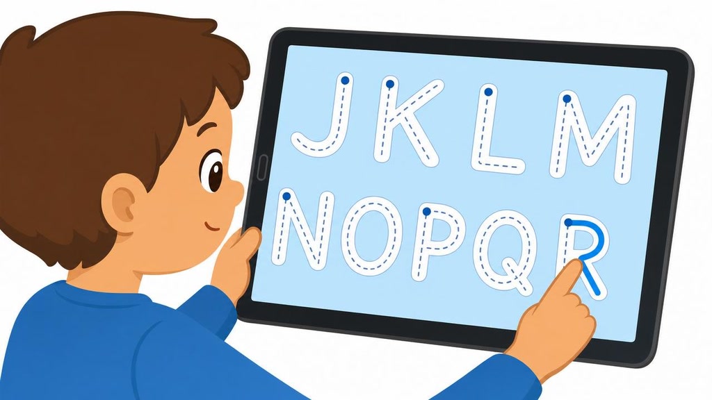 Uppercase Letter Tracing: J-R