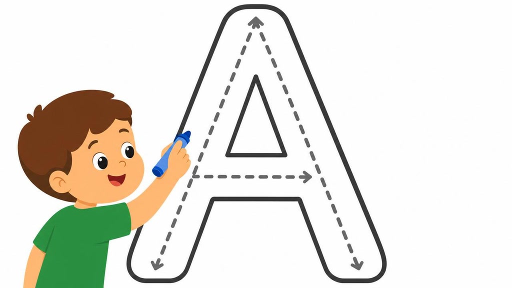 Uppercase Letter Tracing: Action Words
