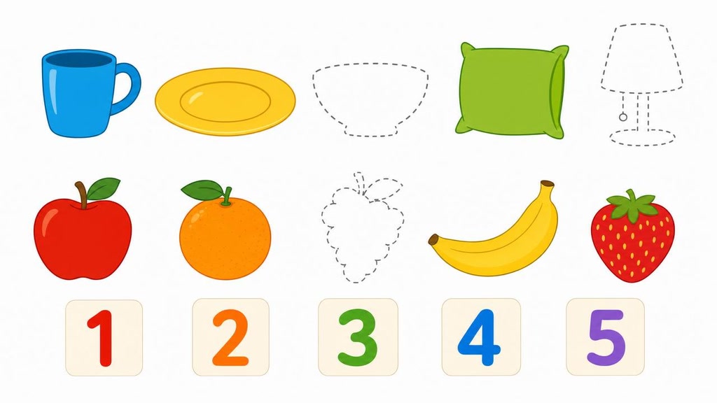 Subtraction Results: Fruit and Household Sets