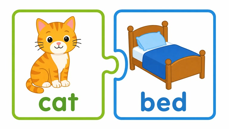 Two-Word Phrase Builder: Actions, Colors, and Household